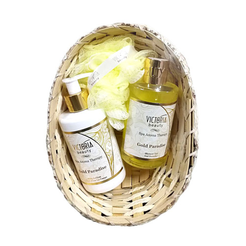 Victoria Beauty Spa Gold Paradise Gift Set Lotion and Body Shower Gel