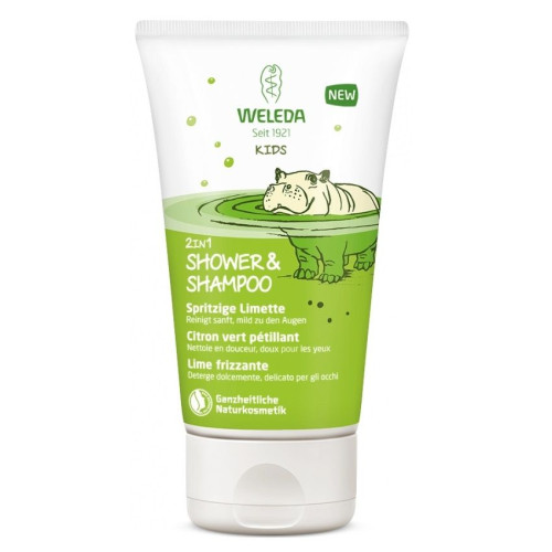 Weleda Kids 2 in 1 Shower Gel and Shampoo for Children Refreshing Lemon 5.07 fl oz (150 ml)
