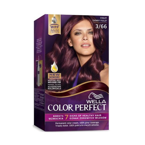 Wella Color Perfect Permanent Cream Hair Dye with Rich Color Violet 3/66