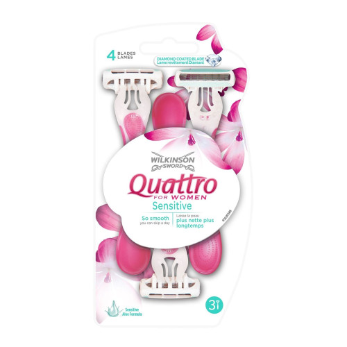 Wilkinson Sword Quattro Sensitive Razor for Women 3 pcs