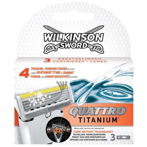 Wilkinson Sword Quatro Titanium Replacement Blades 3 pcs