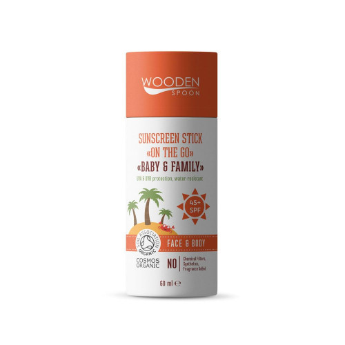 Wooden Spoon Baby and Family Sunscreen Stick SPF 45+ 2.03 fl oz (60 ml)