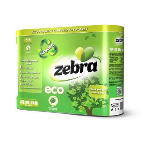 Zebra Eco Toilet Paper 9 Rolls