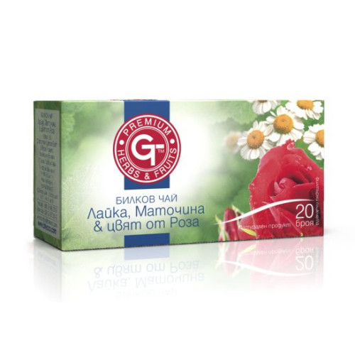 GT Herbal Tea with Chamomile Lemon Balm and Rose Petals 0.05 oz (1.5 g) 20 Filter Bags