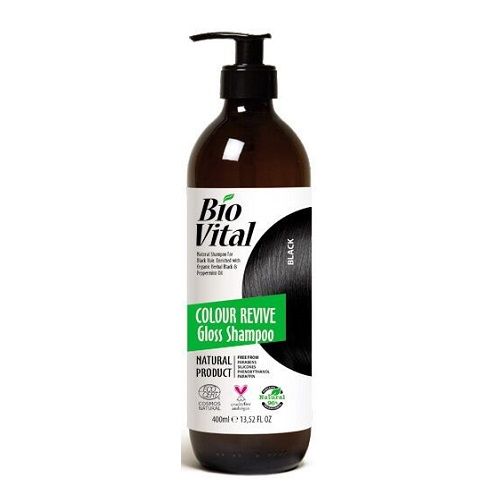 Deva Bio Vital Color Revive Natural Shampoo for Maintaining Black Hair Color 13.53 fl oz (400 ml)