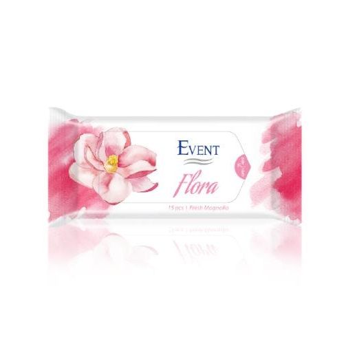Event Flora Alcohol-Free Moist Wipes with Magnolia Scent 15 pcs