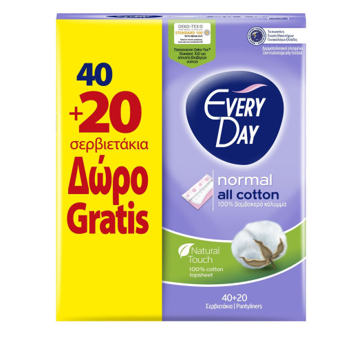 Everyday Normal Cotton Women's Daily Pads 60 pcs