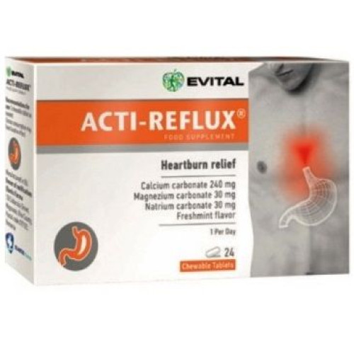 Evital Acti Reflux 24 Chewable Tablets