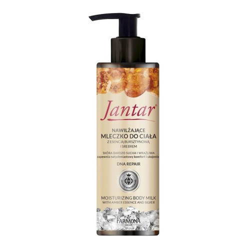 Jantar Farmona Moisturizing Body Milk for Dry Skin with Amber and Colloidal Silver 6.76 fl oz (200 ml)
