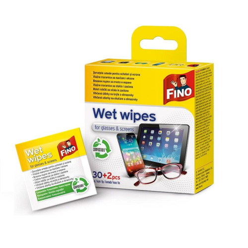Fino Wet Wipes for Glasses and Screens 32 pcs
