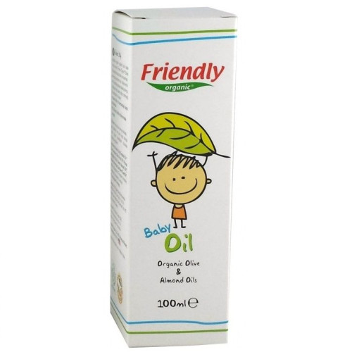 Friendly Baby Oil with Organic Olive and Almond Oil 3.38 fl oz (100 ml)