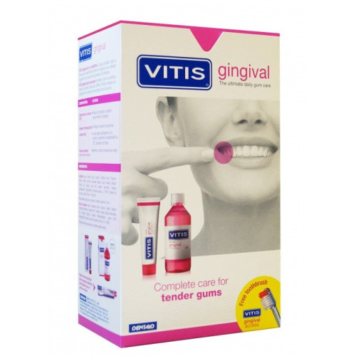 Vitis Gingival Promo Gum Care Set Mouthwash Toothpaste and Toothbrush