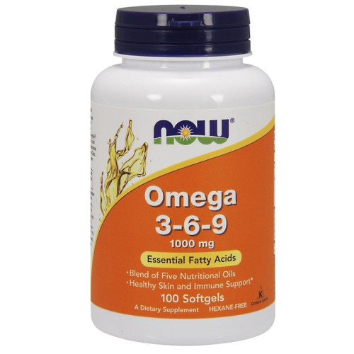 Now Foods Omega-3-6-9 for High Cholesterol and Blood Pressure 1000 mg 100 Capsules