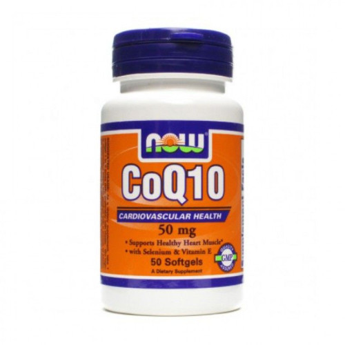 Now Foods Coenzyme Q10 + Vitamin E for Heart Problems a Powerful Antioxidant 50 mg 50 Tablets