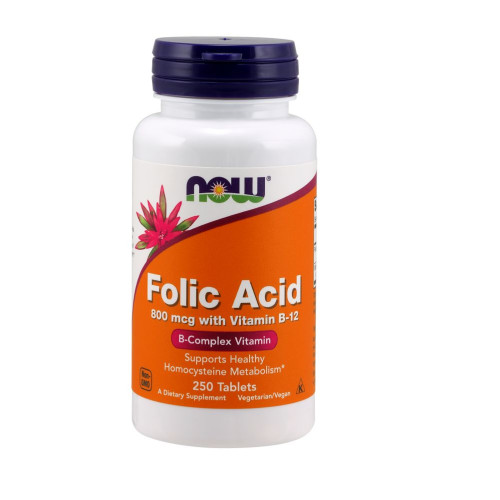 Now Foods Folic Acid and Vitamin B12 to Support Pregnant Women 250 Capsules