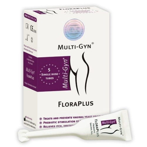Multi-Gyn Floraplus Vaginal Gel for Fungal Infections Itching Discharge and Sensitivity 5 x 0.17 fl oz (5 ml)