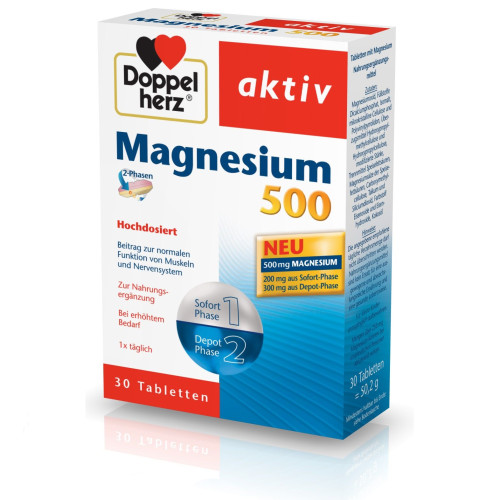 Doppelherz Active Magnesium 500 for Healthy Joints and Muscles 30 Depot Tablets