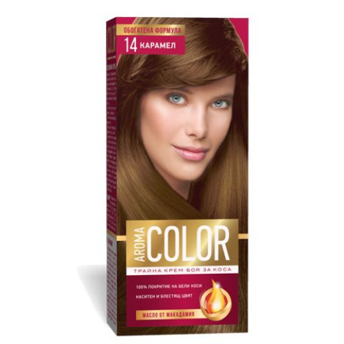 Aroma Color Long-Lasting Cream Hair Dye for Shiny Hair 14 Caramel
