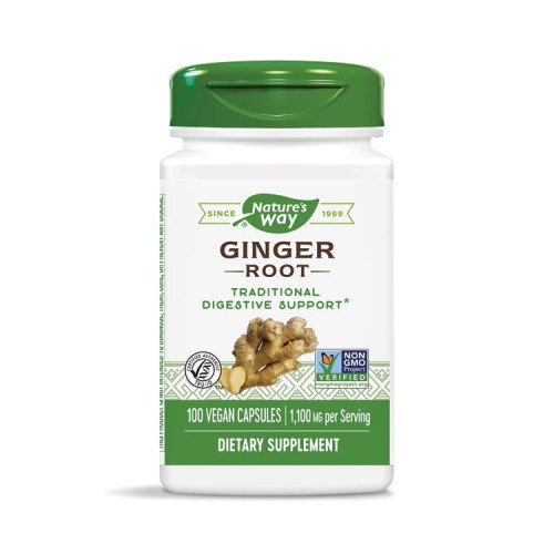 Nature's Way Ginger Root for Stomach Pain and Heartburn 550 mg 100 Capsules
