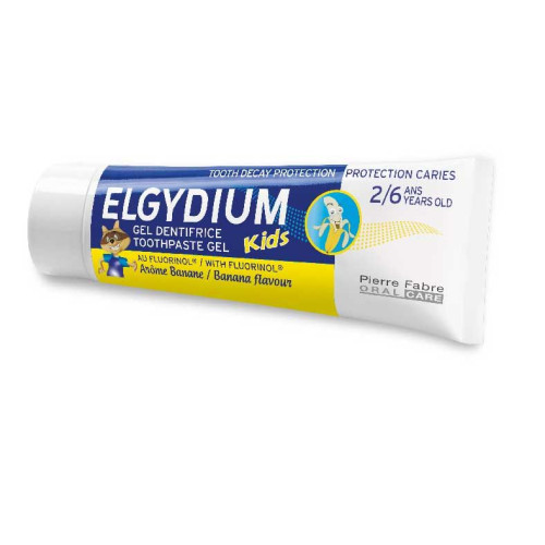 Elgydium Kids Toothpaste for Children 2-5 Years Old with Caries Banana Flavor 1.69 fl oz (50 ml)