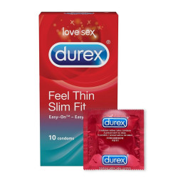 Durex Feel Thin Slim Fit Rubber Condoms for High Protection 10 pcs