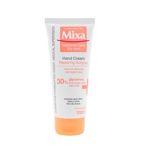 Mixa Repair Hand Cream Repairing Hand Cream for Dry Skin with 30% Glycerin 3.38 fl oz (100 ml)