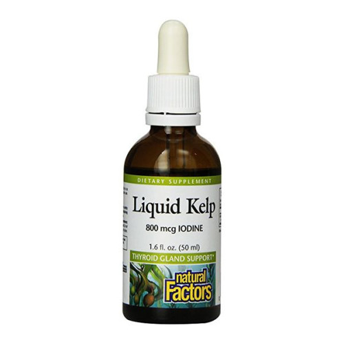 Natural Factors Liquid Kelp Seaweed for a Healthy Thyroid Gland 1.69 fl oz (50 ml)