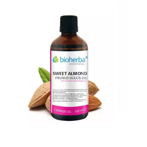 Bioherba Sweet Almond Oil for First Wrinkles on Face and Body 1.69 fl oz (50 ml)