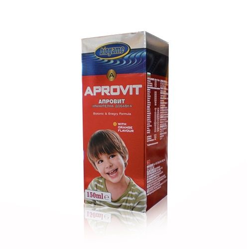Biogame Aprovit Syrup for Optimal Health and Strong Immunity Raspberry Flavor 5.07 fl oz (150 ml)