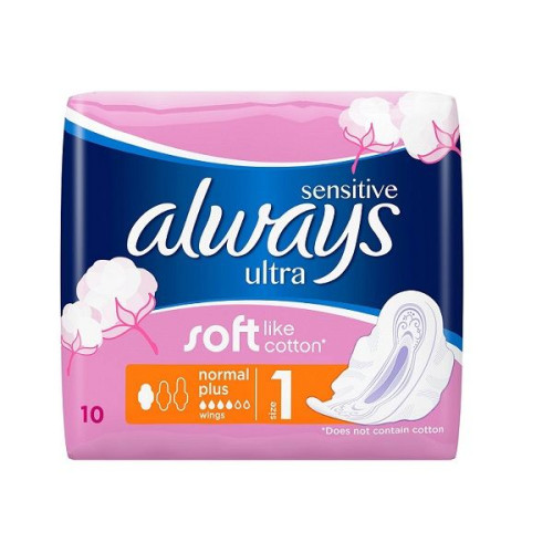 Always Sensitive Ultra Normal+ Daily Sanitary Pads for Sensitive Skin 10 pcs