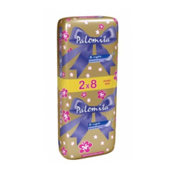 Palomita Thin and Soft Duo Night Nighttime Sanitary Pads for a Peaceful Night's Sleep 16 pcs