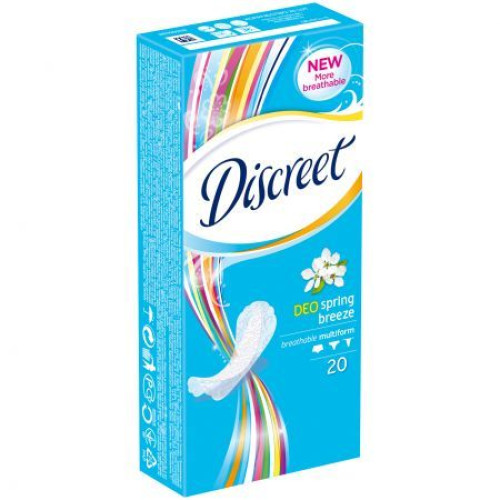 Discreet Everyday Deo Spring Breeze Protective Daily Sanitary Pads Made of Breathable Fabric 20 pcs