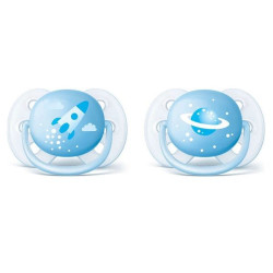 Philips Avent Ultra Soft Soft Pacifier for Boys with Silicone 0-6 Months 2 pcs