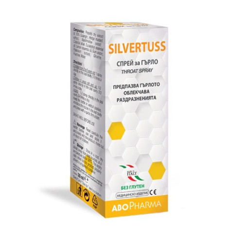 Abopharma Silvertuss Soothing Spray for Sore Throat 1.01 fl oz (30 ml)