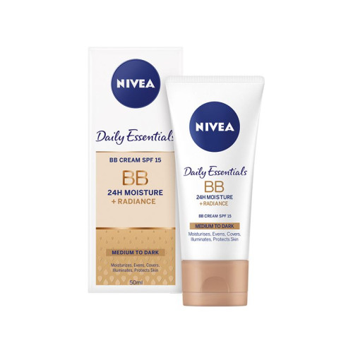Nivea Essentials BB cream Medium Aloe Vera Jojoba Oil Daily SPF 15 1.69 fl oz (50 ml)