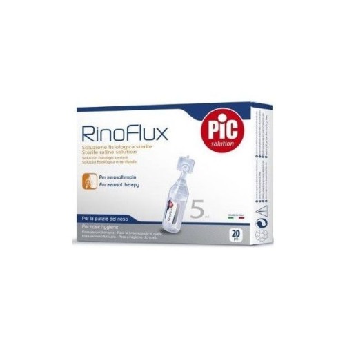 Pic Rinoflux Physiological Solution for Viral Diseases of the Upper and Lower Respiratory Tract 0.17 fl oz (5 ml) 20 Ampoules