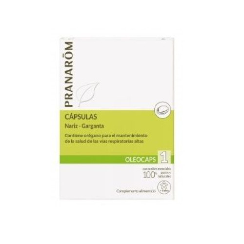 Pranarom Oleocaps 1 for Pain and Congestion in the Nose and Throat 30 Capsules