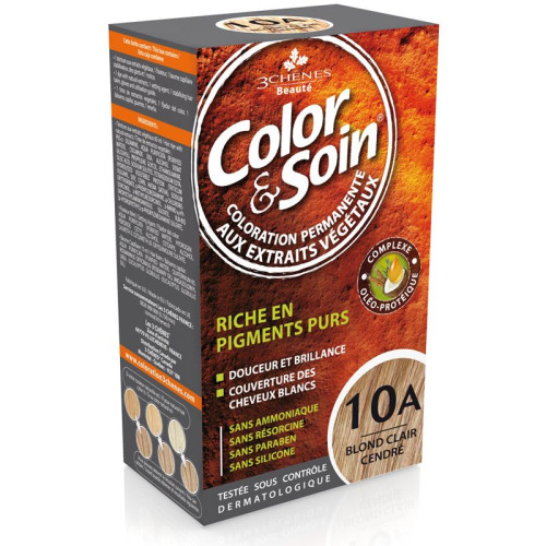 3Chenes Color and Soin Ammonia-Free Hair Dye Color 10A Light Ash Blonde 4.56 fl oz (135 ml)