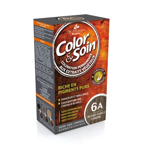 3Chenes Color and Soin Ammonia-Free Hair Dye Color 6A Dark Ash Blonde 4.56 fl oz (135 ml)
