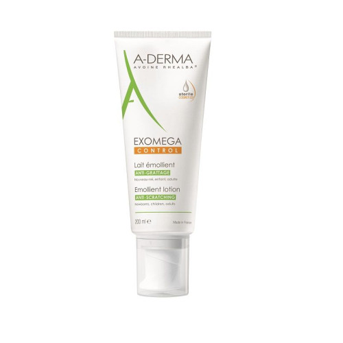 A-Derma Exomega Control Emollient Lotion for Face and Body for Very Dry and Atopic Skin 6.76 fl oz (200 ml)