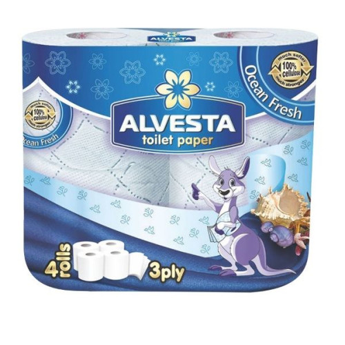 Alvesta Toilet Paper Gold Ocean Fresh 4 Rolls