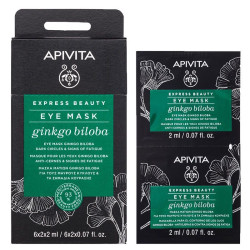 Apivita Express Beauty Eye Contour Mask Against Dark Circles and Fatigue with Ginkgo Biloba 2 x 0.07 fl oz (2 ml)