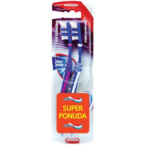 Aquafresh Triple Protection Toothbrush with Medium Soft Bristles - Medium 1 + 1 pc