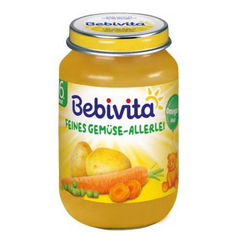 Bebivita Puree with Various Vegetables for Children Aged 6+ Months 6.7 oz (190 g) - 1011
