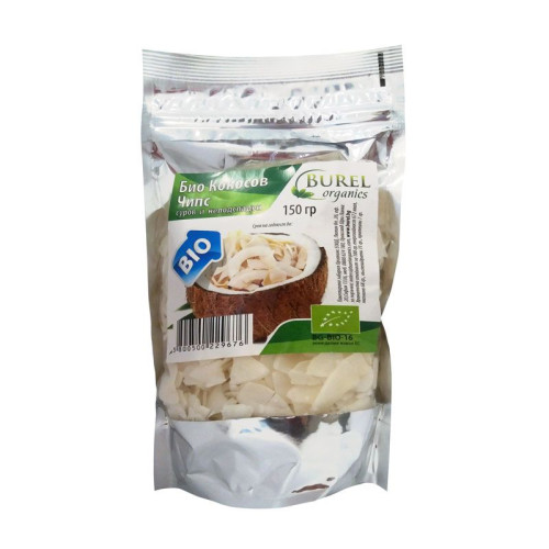 Burel Organics Organic Raw and Unsweetened Coconut Chips 5.29 oz (150 g)