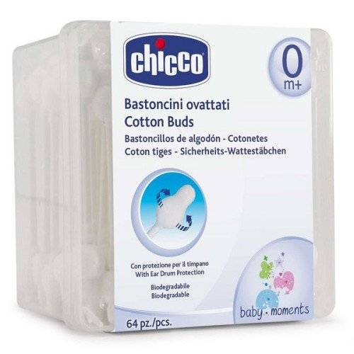 Chicco Ear Sticks with Safety Guard 64 pcs