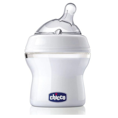 Chicco Natural Feeling Feeding Bottle with Silicone Teat with One Drop White for Children 0+ Months 5.07 fl oz (150 ml)