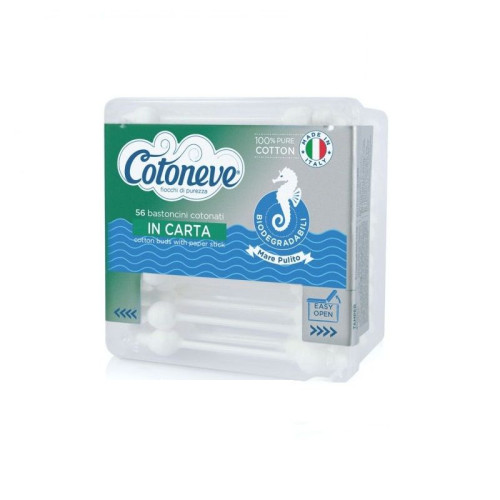 Cotoneve Biodegradable Ear Sticks with Stopper 56 pcs