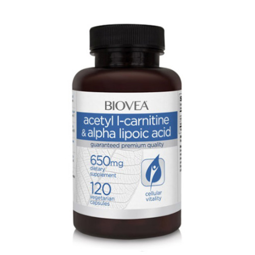 Biovea Acetyl L-Carnitine + Alpha Lipoic Acid 650 mg 120 Capsules