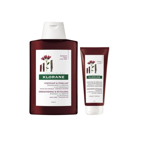 Klorane Hinin Set Shampoo 3.38 fl oz (100 ml) + Conditioner 1.69 fl oz (50 ml)
